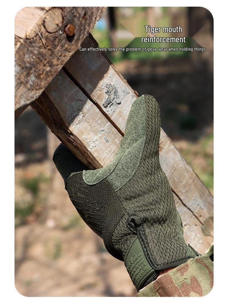 Cross-Border Tactical Full-Finger Touchscreen Cycling Gloves - Anti-Slip, Wear-Resistant, Multipurpose for Outdoor Use