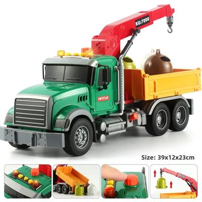 Big Garbage Truck Toy Friction Powered Garbage Truck with Lights and Sounds Kids Recycling Trash Truck Kids Gifts B242