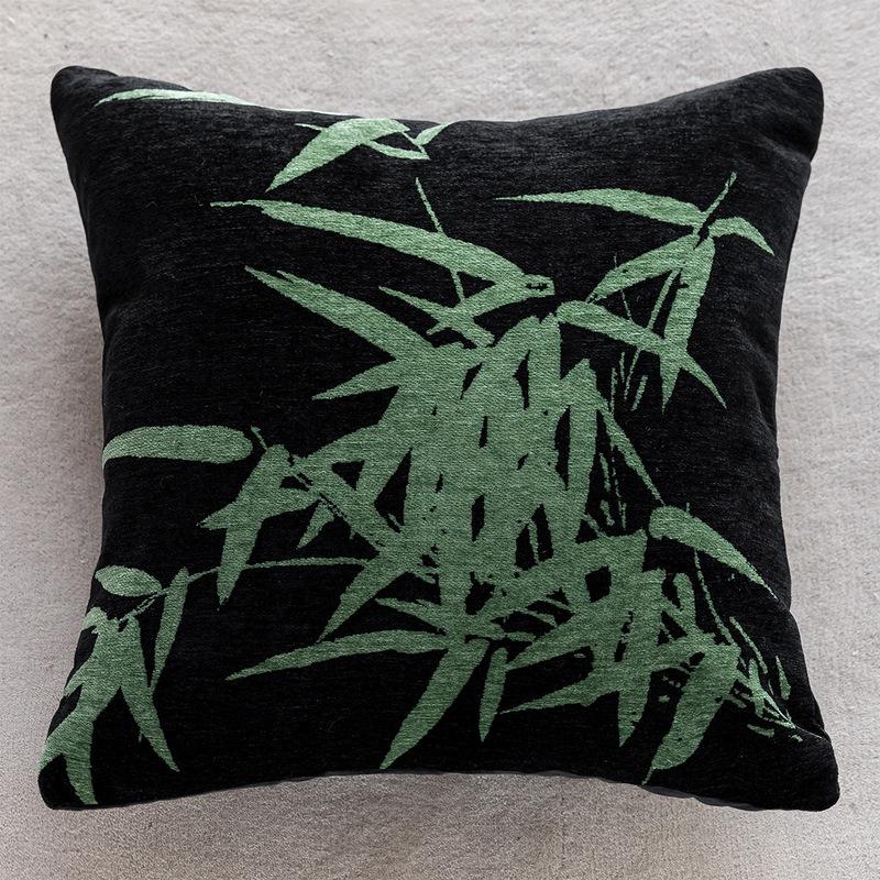 Classic Bamboo Luxury Chenille Jacquard Throw Pillowcase Decorative Cushion Cover 45x45cm Medieval Style Home Deco