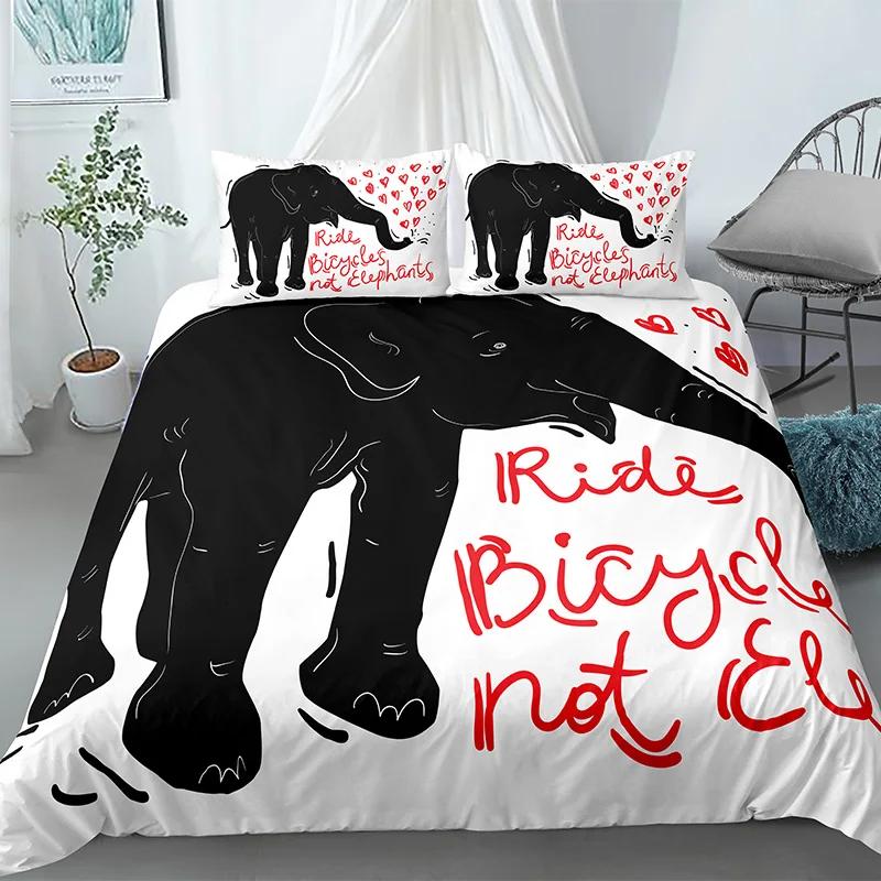 Elephant Duvet Cover King Queen Size Lovely Funny Small Elephant Bedding Set For Kids Teens Adults Wild Animal Soft Quilt Cover