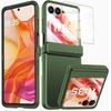 For Motorola Razr 2024 Case with Hinge Protection, [NOT for Razr Plus 2024] Moto Razr 2024 Slim Case with Rear Screen Protector All-Inclusive