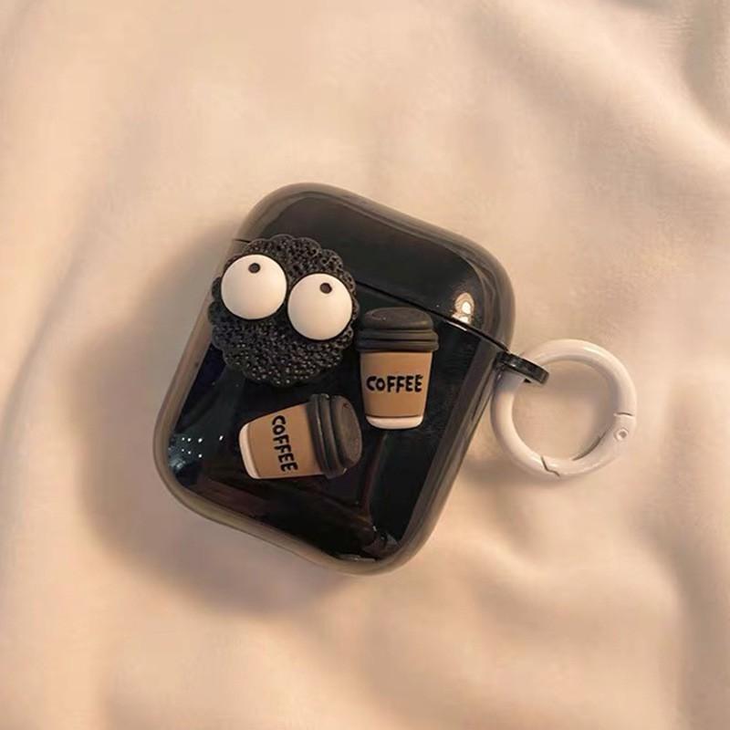 

Airpods1/2 Generation Headphone Protective Case Coffee Big Eyes Cookies Cute Instagram Style AirpodsPro Buckle 3 Airpods pro