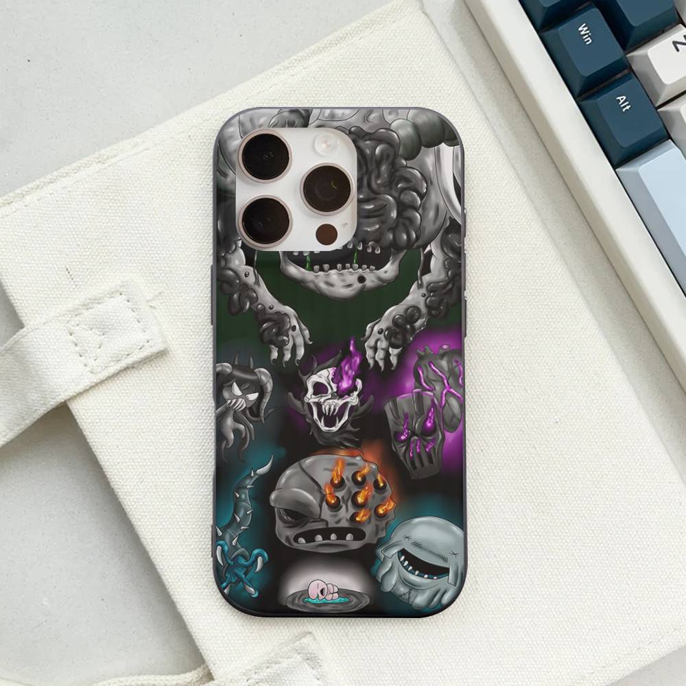 Game The Binding Of I-Isaac Corrugated Stripe Phone Case For IPhone 17 16 15 14 13 12 11 Pro Max Plus Pro Shockproof Cover