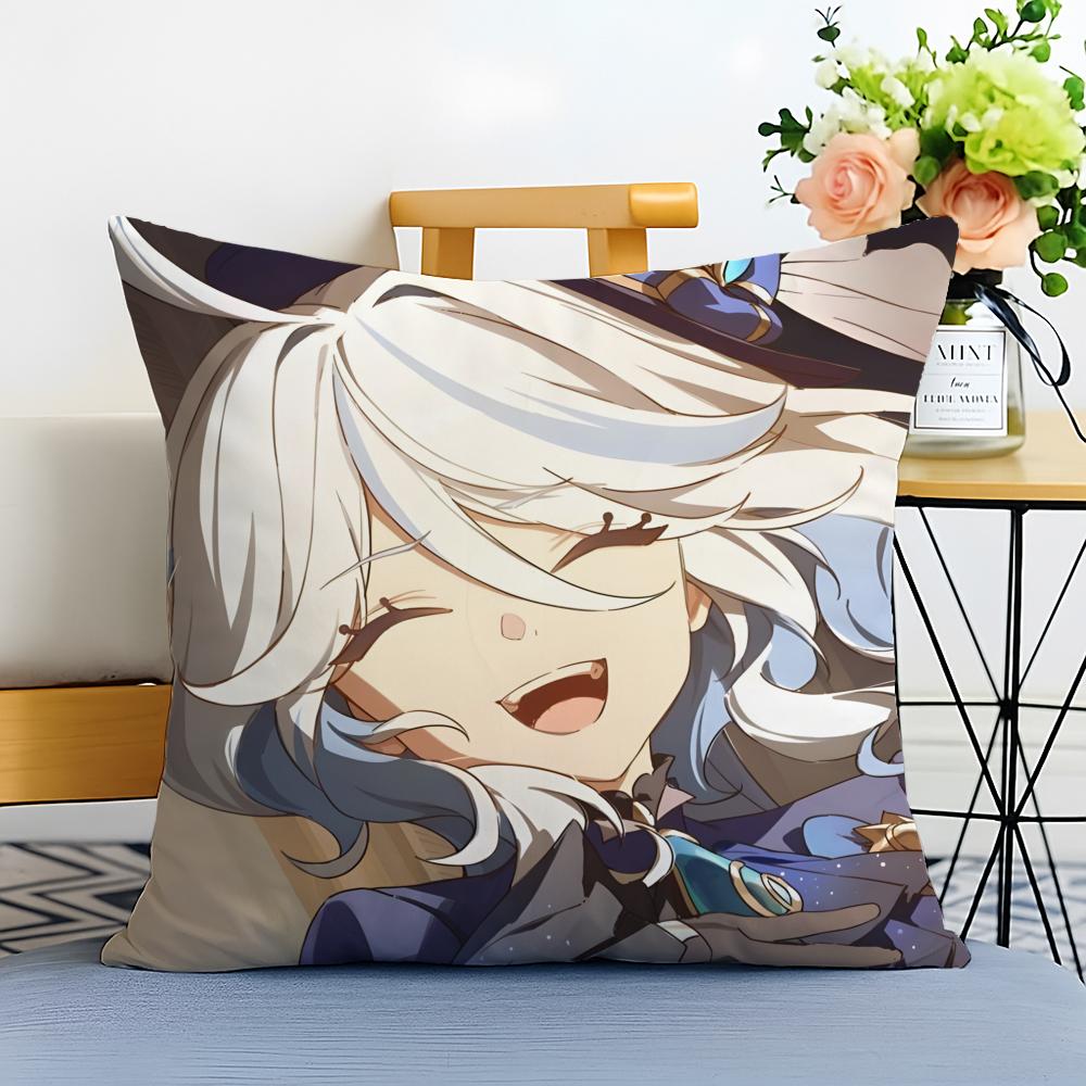 Hot Games Genshin Impact Cushion Cover Washable Linen comfort Soft for Sofa Bed Cozy Home Room Decor