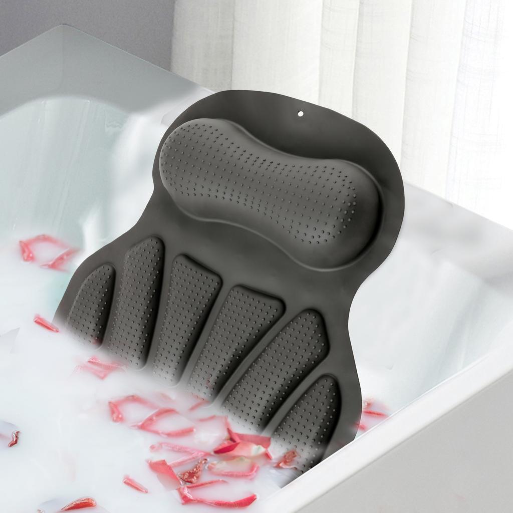Bathtub Pillow for Tub Neck and Back Support with Non Slip Suction Cups Soft Spa Massage Cushion Mat Bath Pillow