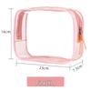 Large Transparent PVC Makeup and Toiletry Bag Set - Waterproof, Portable, Pink (2-Piece)