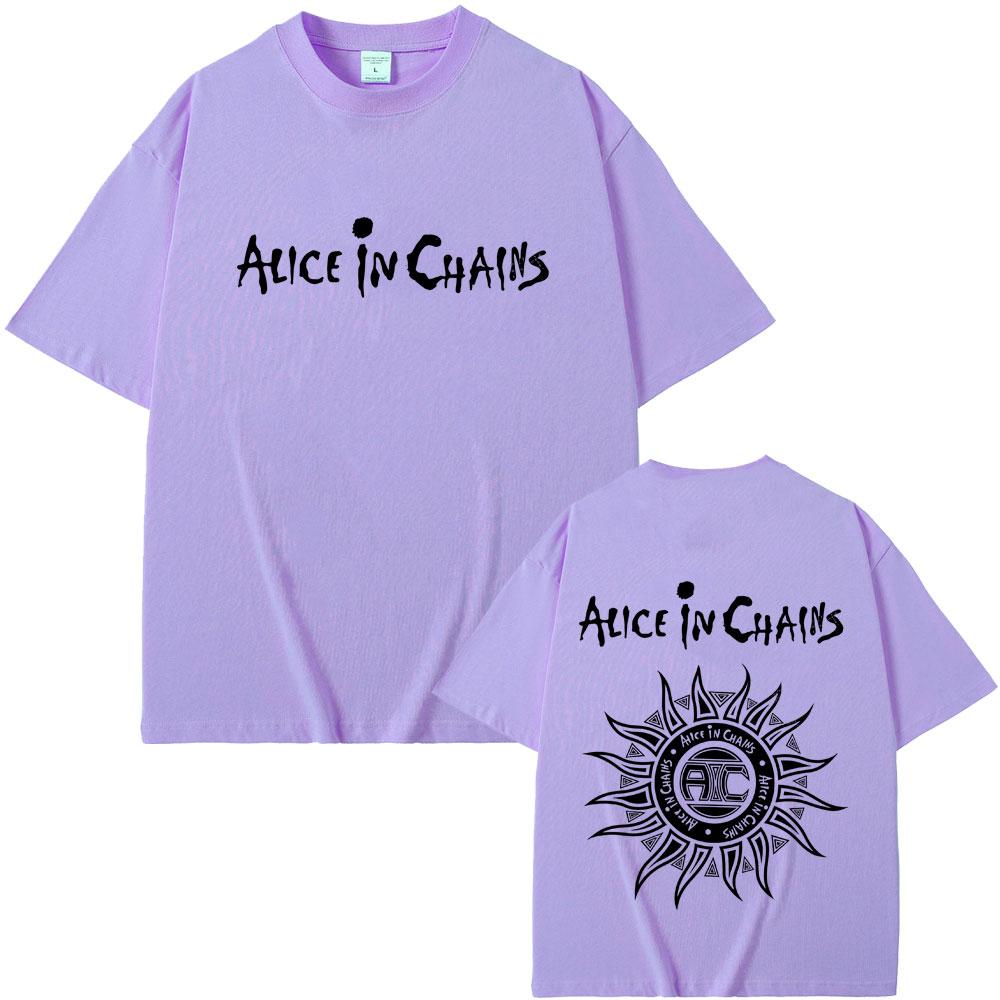 Rock Band Alice In Chains Tshirt Men Women Gothic Punk Cool Streetwear Male Fashion Vintage Oversized Soft Cotton Tshirt Tops