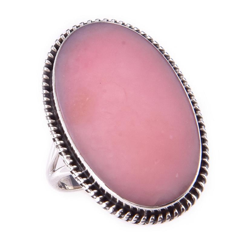 Natural Pink Opal Gemstone Handmade 925 Solid Sterling Silver Ring Size 10 w8E86
