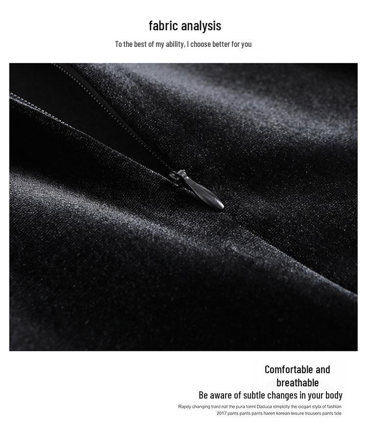 Velvet High-Waist Slit Pencil Skirt - 2025 Winter Collection