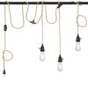Pendant Light Cord Kit with Dimmer Switch, 28.5ft Dimmable Plug In Hanging Light with Triple E26 Base Light Socket, Vintage Twisted Hemp Rope