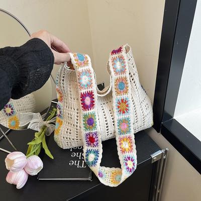 Wool Woven Bag, Sunflower Bag, Women's New Large-capacity Shoulder Bag, Small Fresh Seaside Vacation Messenger Women's Bag