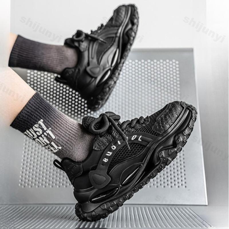 Fashion Niche Mesh Breathable Low Top Thick Soled Casual Sports Shoes for Men 2025 Autumn Fashion Versatile Comfortable Chunky sneakers