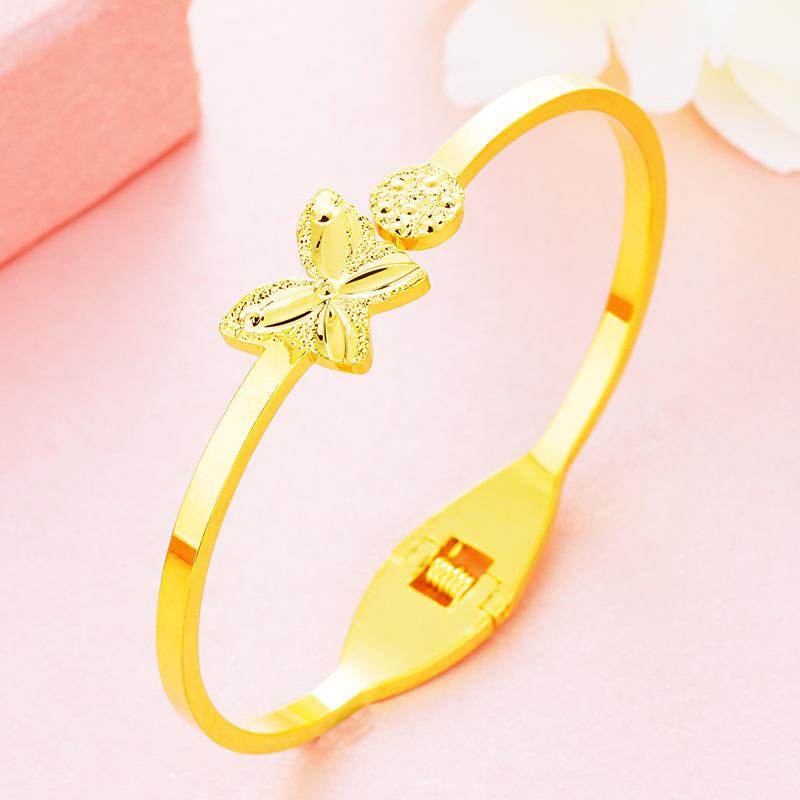 Euro Coin Spring Buckle Butterfly Matte Butterfly Jewelry Bracelet 17CM