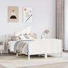 Vidaxl Bed Frame Without Mattress, White, 140X200 Cm, Solid Pine Wood