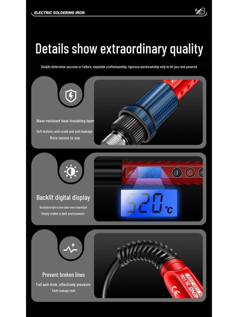 Digital Display Soldering Pen with Adjustable Temperature Control for Electronics Repair