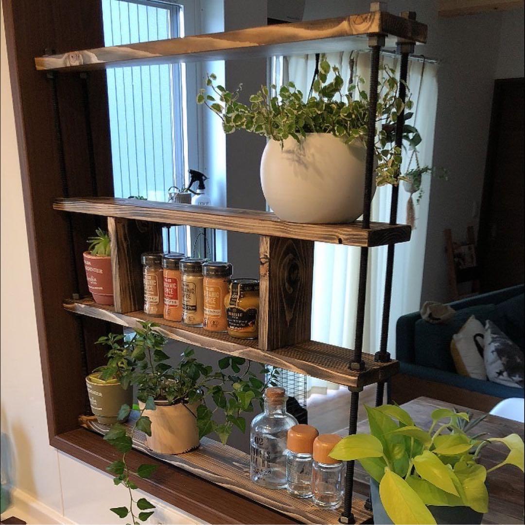 

[USED] Kitchen rack, wood grain accent spice rack, gap storage