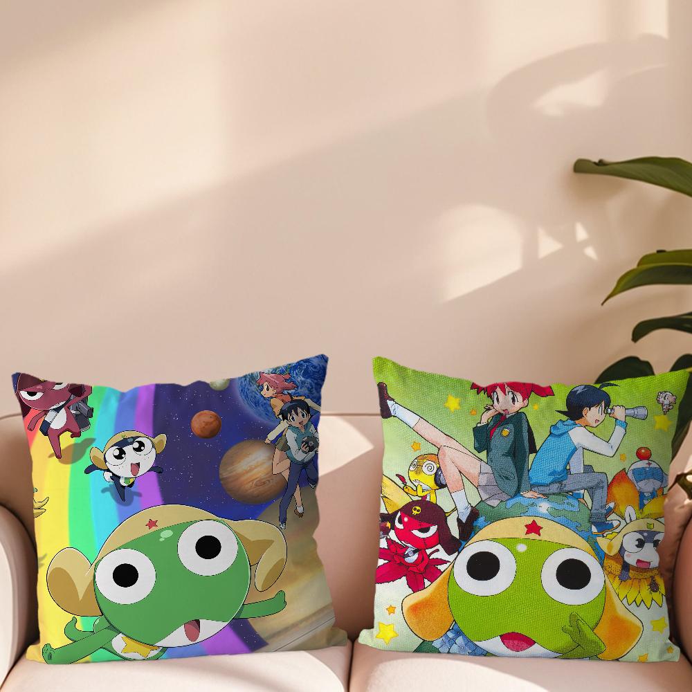 Funny Cartoon Keroro Gunsou Frog Pillow Case Sofa Living Room Bedroom Headboard Backrest Cushion Square Cushion Nap Time