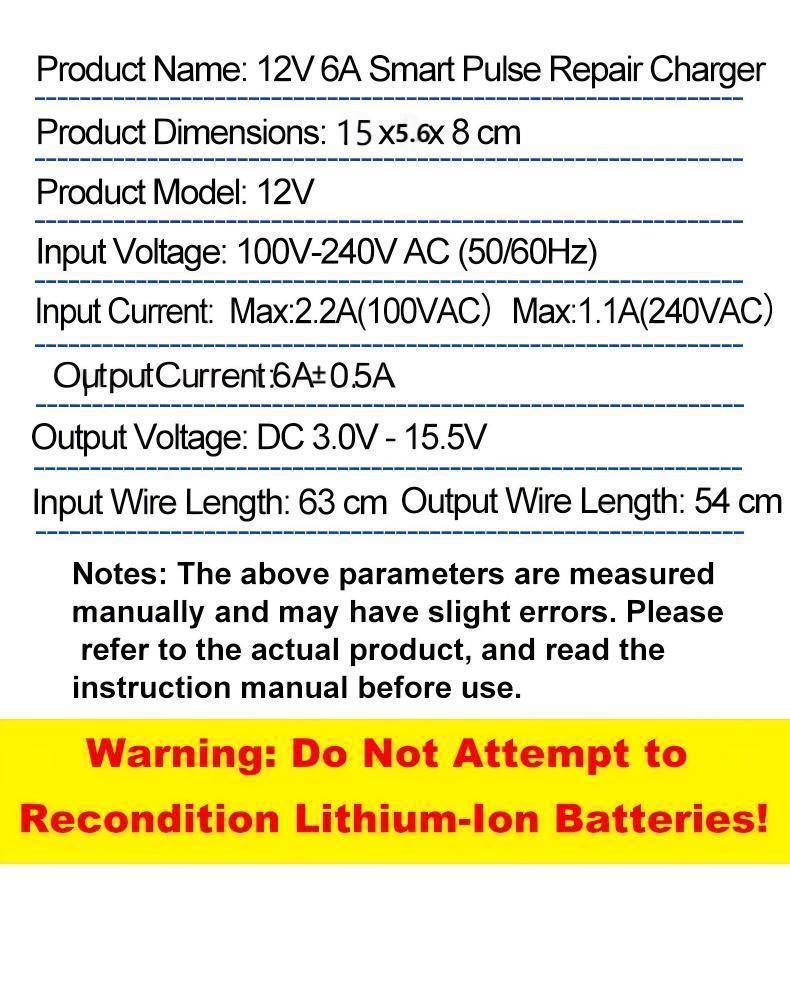 12V6A Intelligentes Batterieladegerät für Auto und Motorrad