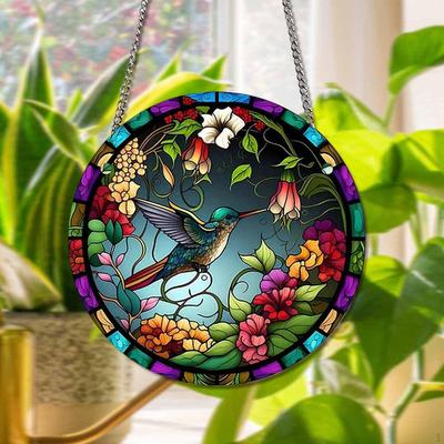 Kolibřík Lapač slunce Ornament, Pevná okenní závěsná dekorace Lapač slunce Dekor pro terasu