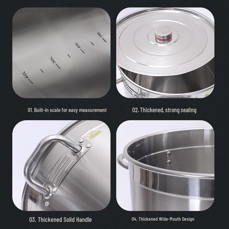 Commercial Large Capacity 304 Stainless Steel Soup Pot