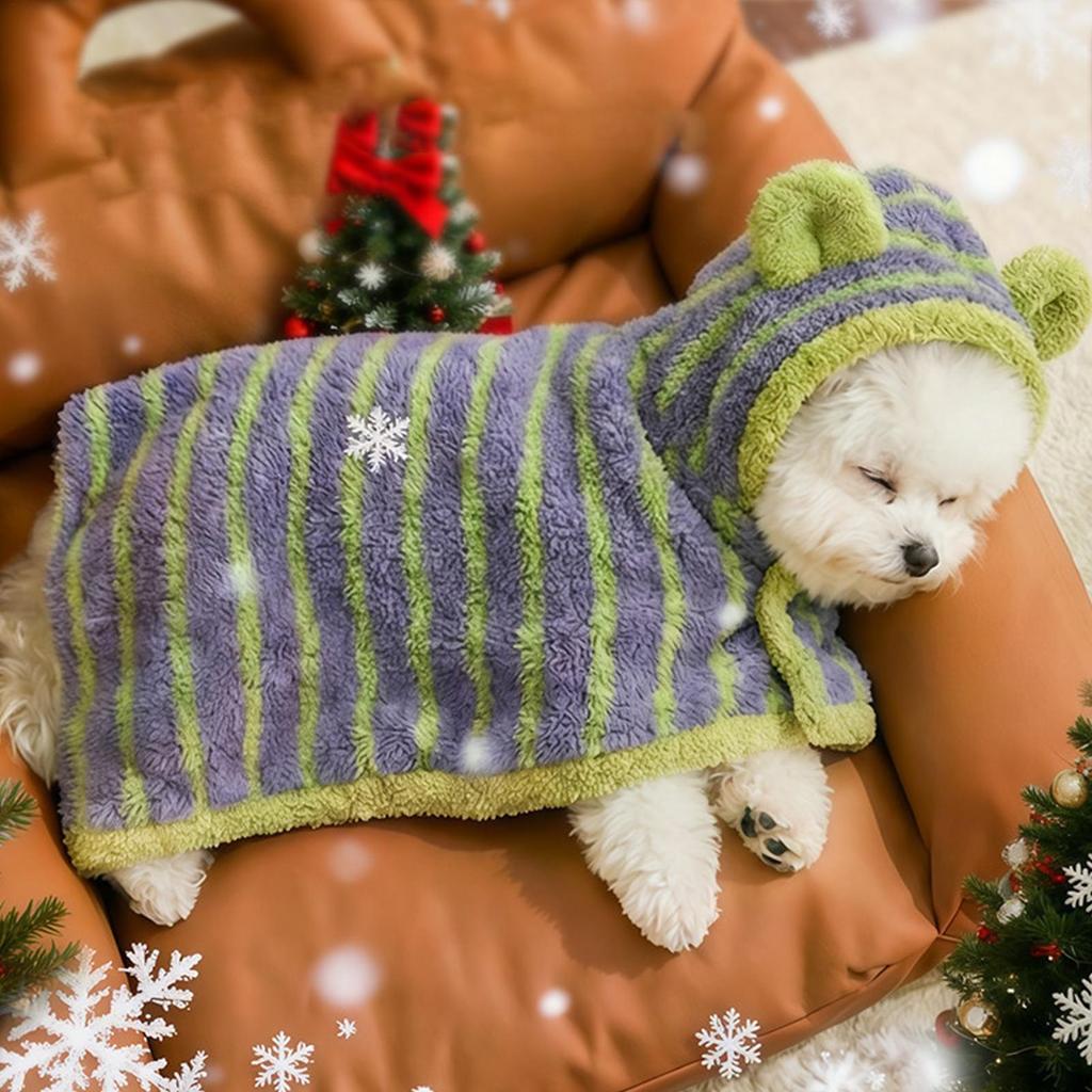 Dog Bathrobe Super Absorbent Quick-Dry Dog Bathrobe Soft Striped Towel Robe for Pets cat pet bath large Bathrobe Pet supplies