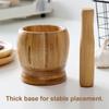 Traditional Bamboo Mortar And Pestle Set Garlic Grinder Herb Masher Seasoning Crusher Kitchen Tool For Mash Spices Pepper