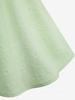 Rosegal Plus Size Flower Jacquard Ruched Ruffles Blouse