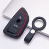 Silicone Key Fob Cover with Keychain for BMW 1 2 3 4 5 6 7 Series X1 X2 X3 X4 X5 X6 X7 M5 M6 GT3 GT5 Smart Remote Key Soft Protective Case Fits