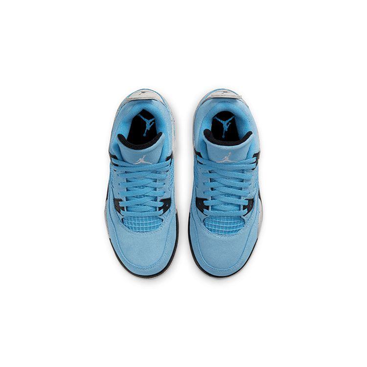 Air Jordan 4 Retro PS University Modré dětské tenisky Tech-Šedá Bílá Černá BQ7669-400