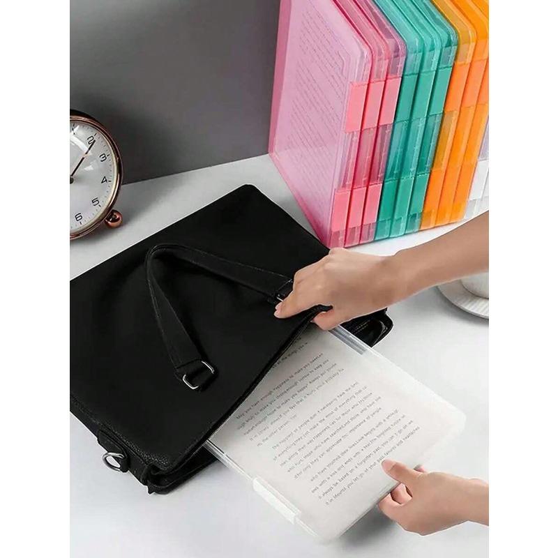 Minimalist Desktop A4 Document Holder Paper Organizer Transparent Plastic Bill File Box Office Student Supplies Portable