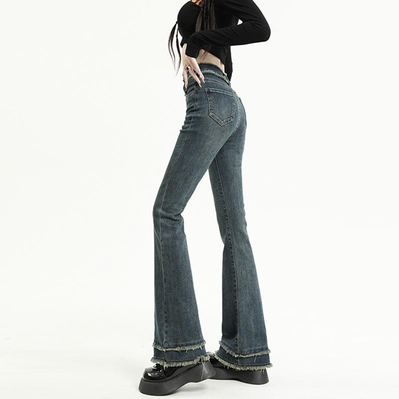 Light Colored Jeans for Women In Autumn, Small Breasted Bell-bottomed Pants for Women In Autumn, Horseshoe Pants for Autumn