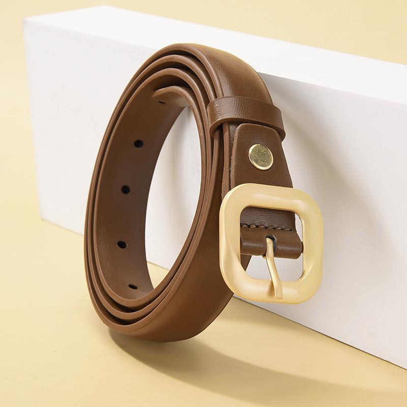 Simple Pu Leather Belt With Alloy Pin Fastener For Modern And Casual Attire