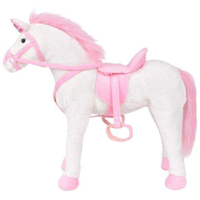 VidaXL Plush Toy Unicorn White and Pink XXL 91328