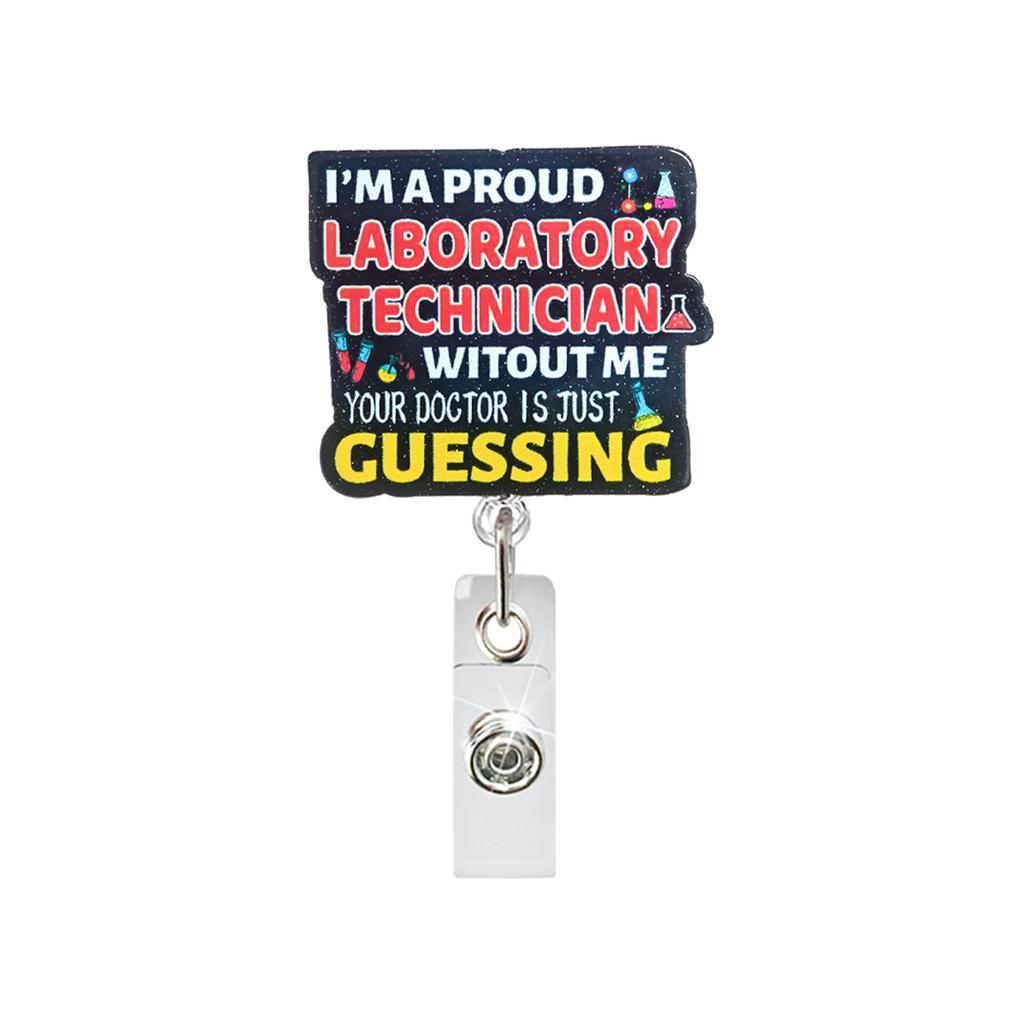 Glitter Acrylic Id Holder Vibrant Retractable Badge Reel Alligator Clip Badge Holder Inspirational Nurse Badge Reel For Nurse