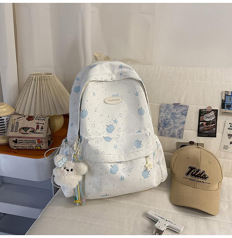 Schoolbag schoolbag female junior high school high school student star printing Korean version backpack Mori high value ins style college student