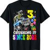 3 Crushing It Since 2022 Monster Truck 3Rd Birthday Boys T Shirt