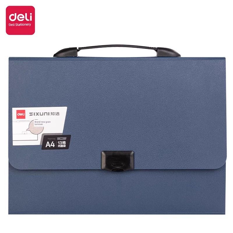 

Booklet Paper Storage Box A4 Insert Examination Paper Bag Bill Storage Stationery File Binder Transparent Book Clip Fresh Office Supplies File Holder [Dark Blue] Leather Texture Style