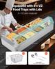 Commercial Food Warmer, 1700W Electric Stainless Steel Steam Food Warmer with Glass Cover, 8-Pan Countertop Buffet Bain Marie with Soup & Perforated