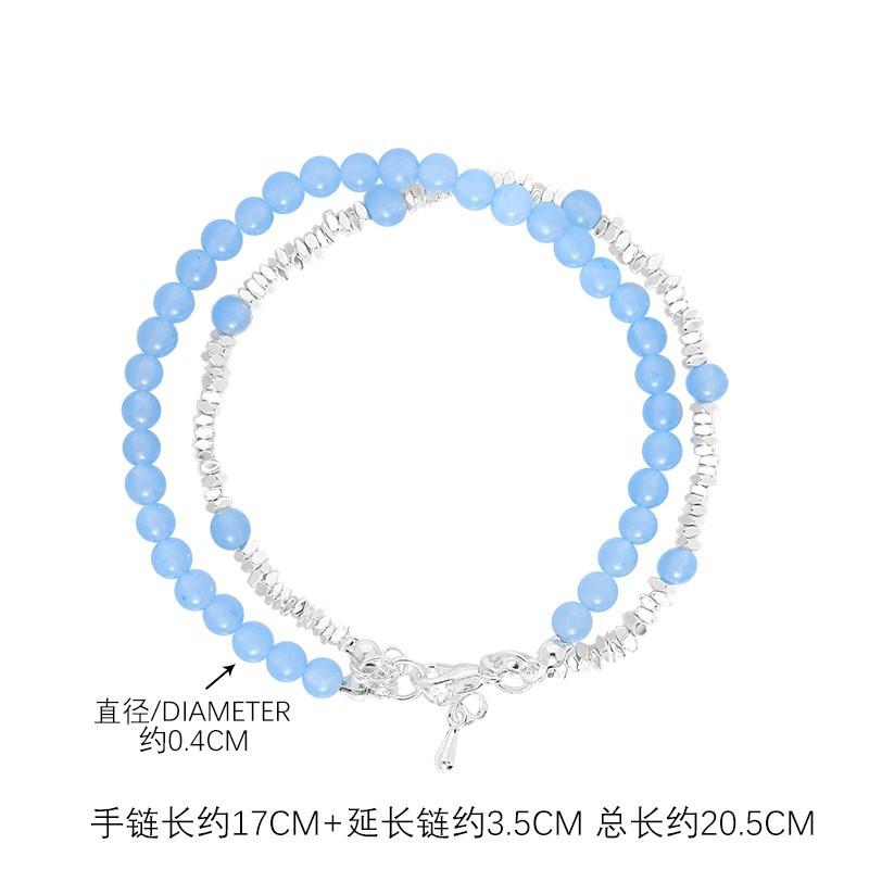 Летняя Япония и Южная Корея горячие продажи аквамариновое ожерелье браслет легкая роскошь нишевый кулон красивое сочетание для побережья