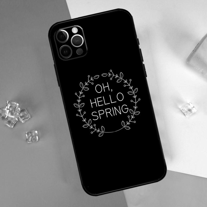 Hello Spring Flowers Phone Case For iPhone 16 Pro Max 16e 12 13 Mini 11 14 15 Pro Max XR 15 16 Plus Cover Shell