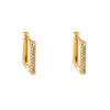 Hong Kong Style Rhinestone Square Geometric Earrings - Trendy and Chic Ear Studs