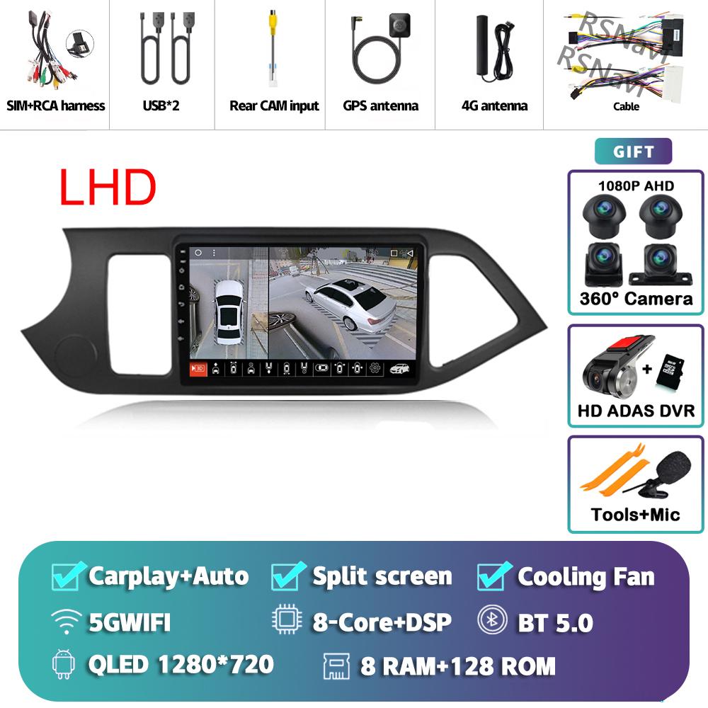 Android 14 Carplay Car Radio For Kia Morning 2 Picanto 2011 - 2017 Multimedia Video Player Navigation GPS Stereo Head Unit Auto