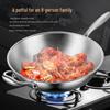 Zhuochuang Jingpin 316 Stainless Steel Non-Coated Wok with Lid, 32cm Flat Bottom