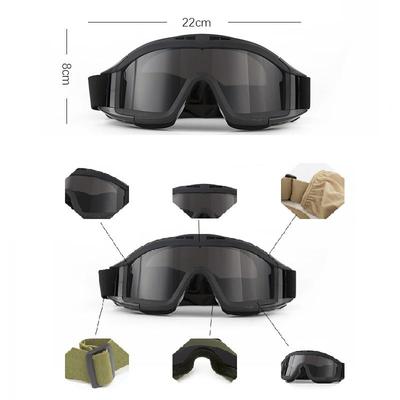 J#2 Tactical Goggles Polycarbonate Fram UV400 Sunglasses With 2 Pairs Lens