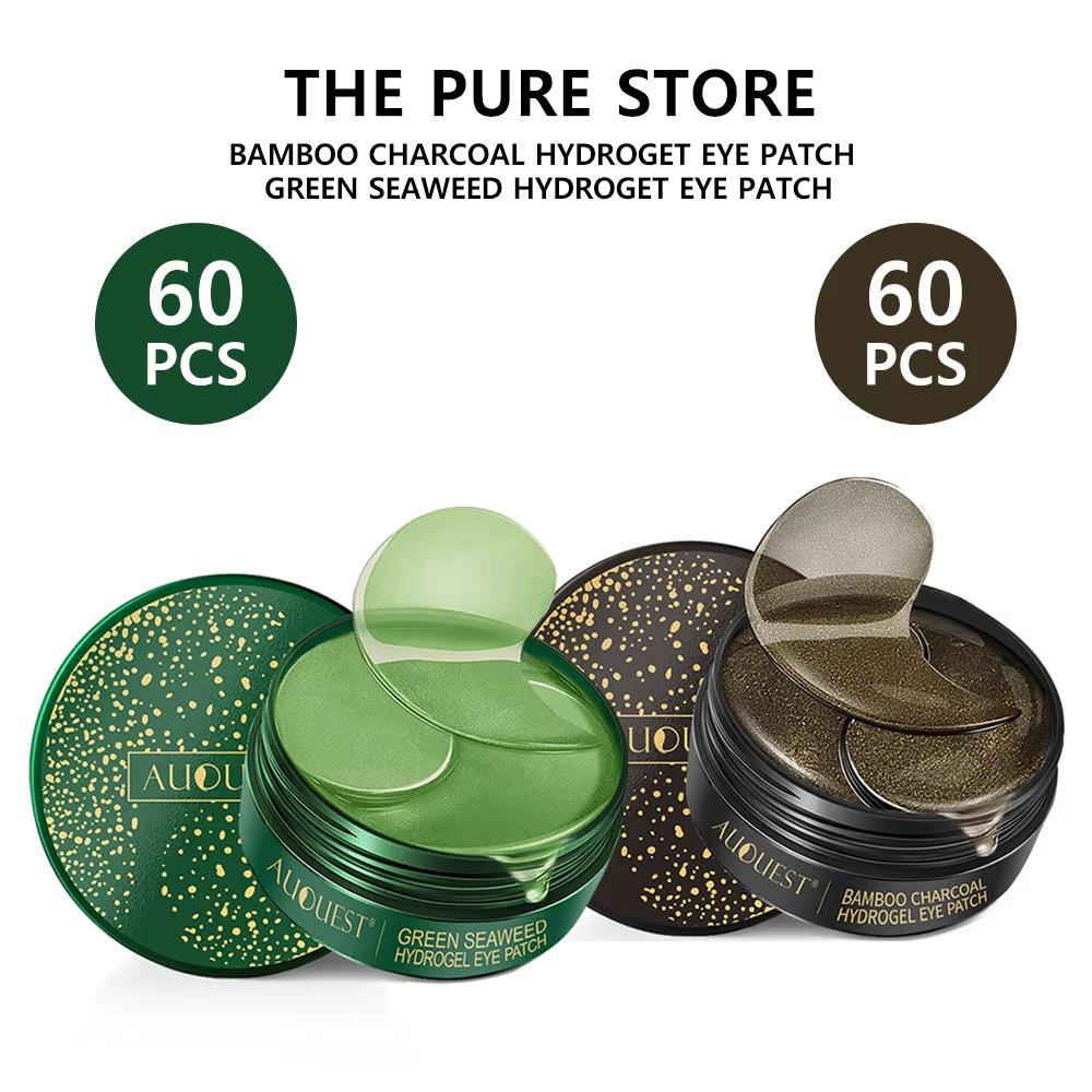 

60 шт. коллагеновая маска для глаз с водорослями, бамбуковым углем, против темных кругов, увлажняющие укрепляющие патчи для глаз, средства по уходу за кожей Eye Mask зелёный