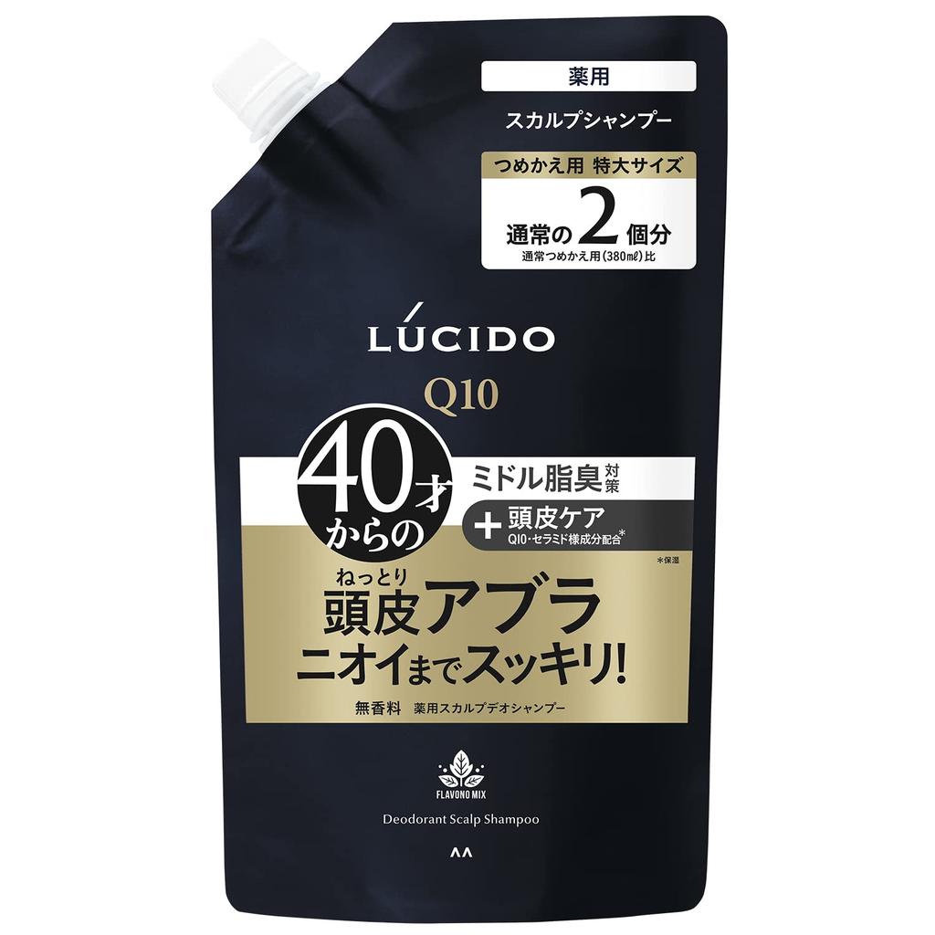 LUCIDO Medicated Scalp Deo Shampoo Large Scalp 760ml (Quasi-drug) Refill, Capacity, Men's, Anti-Odor, Care, Unscented, (x 1)
