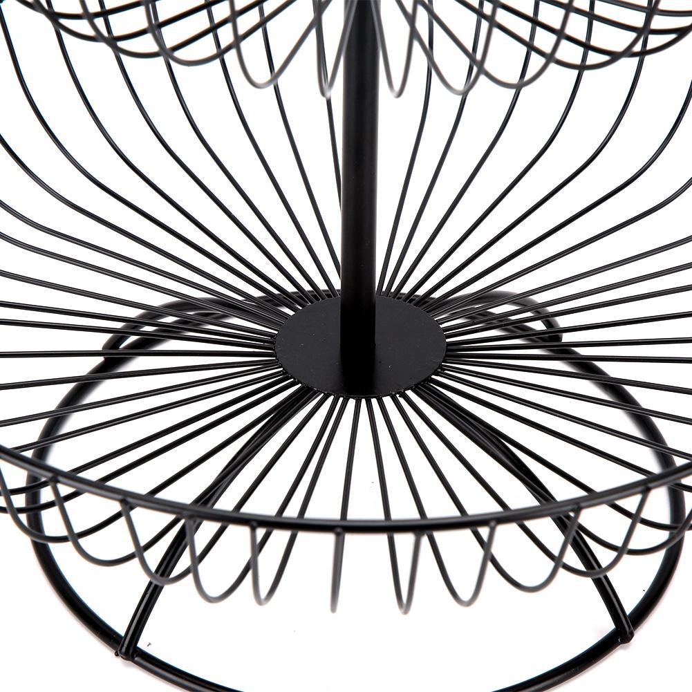 Household Living Room Modern 3-Tier Fruit Dish Plate Storage Basket Tray TablewareBlack