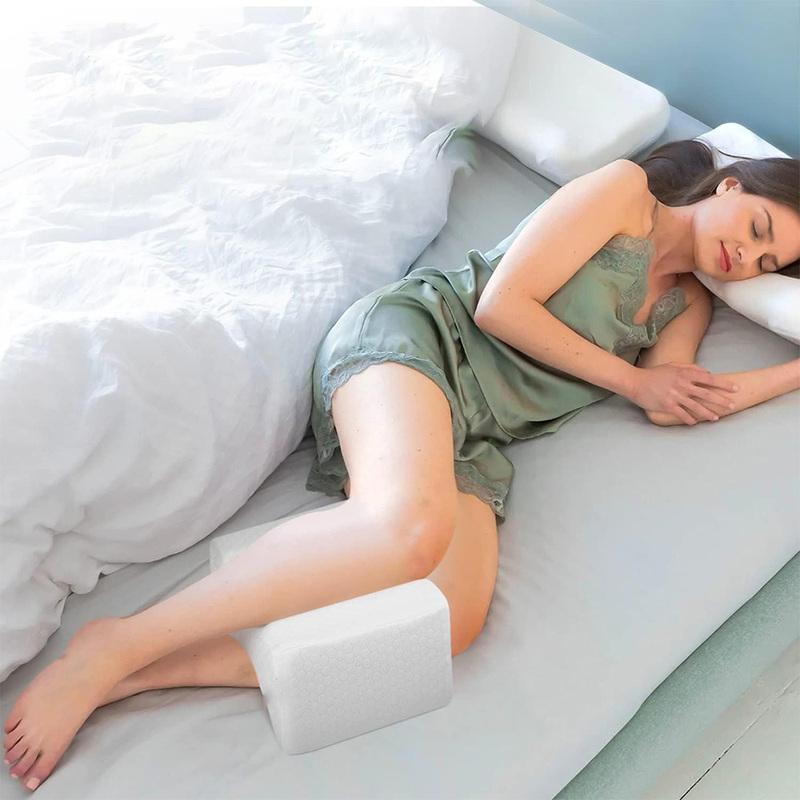 Memory Foam Knee Leg Pillow Side Sleeping Belt Removable Washable Cover Side Sleeper Support Pillow