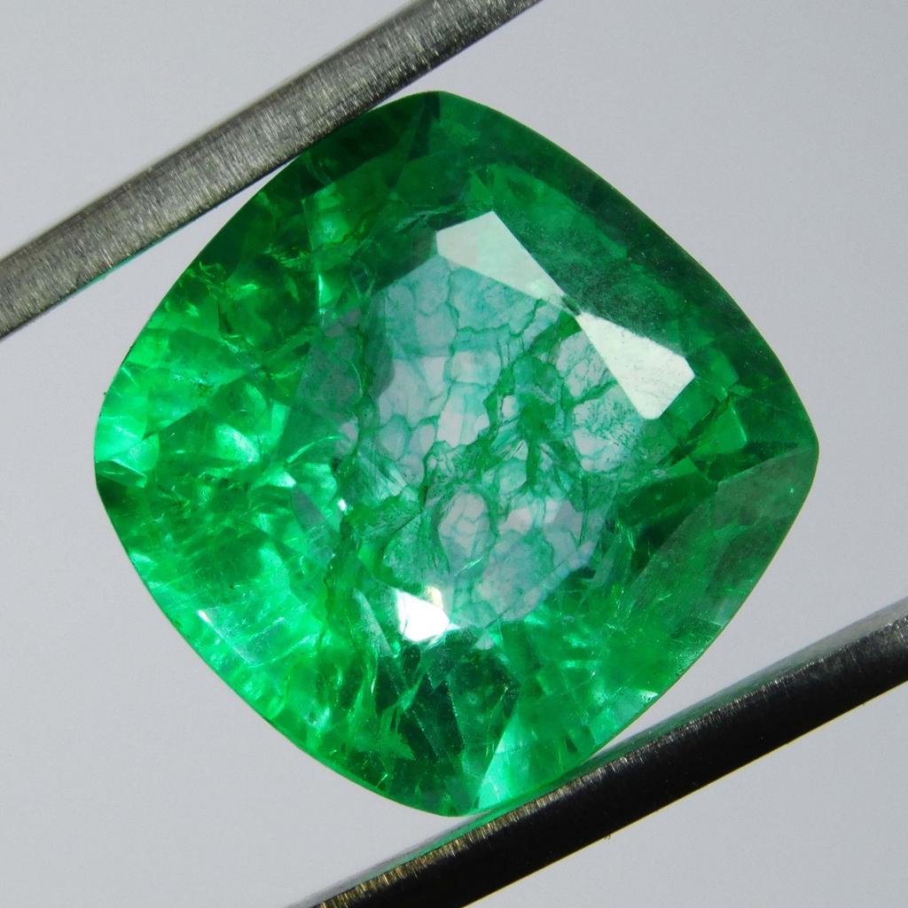 Natural Green Emerald Loose Gemstone Colombian 9.33 ct Square Cushion for Jewelry Making and Crafts
