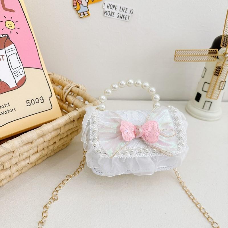 Fashionable Mini Shoulder Bag For Kids With Cute Bow Design And Trendy Chain Strap